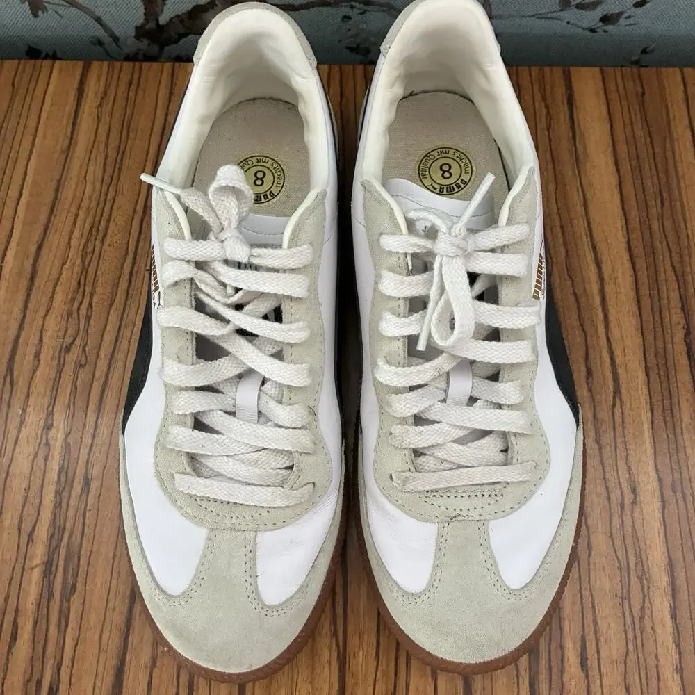 Puma Super Liga OG Retro Mens Sneakers White Black Gum Sole 356999-12 Size 9
